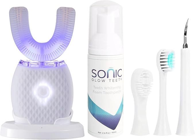 Automatic Toothbrush for Adults - Ultrasonic Electric Toothbrush 30s Timer, Soft Bristles, Wireless Charging Washable Portable for Travel & Home Use Dual-use (White, Adult)