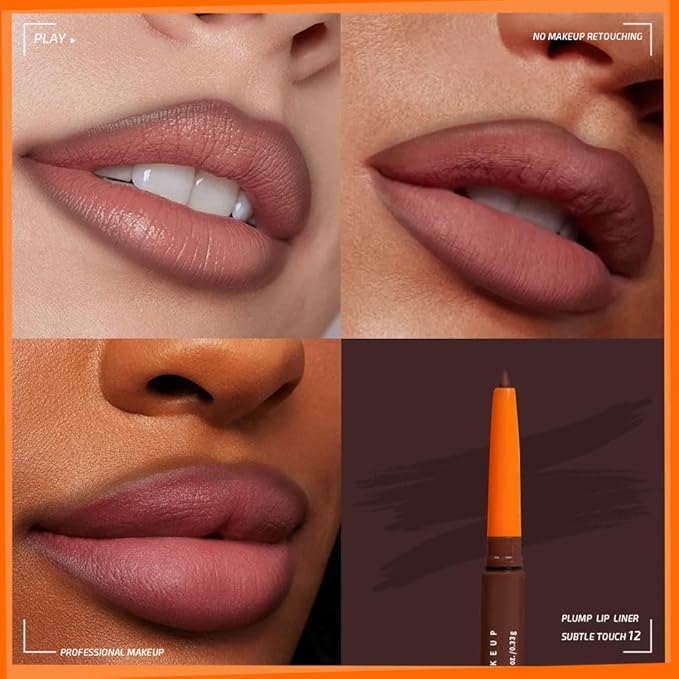 Matte Lip Liner Pencil for Shaping Lips, Retractable Creamy Brown Crayon LipLiner Pencil, Long Lasting Waterproof Lipstick Lip Liner Makeup, Vegan Beauty 12#