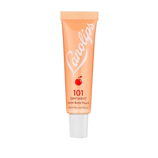 Lanolips 101 Ointment - Lanolin Lip Balm for Smooth, Hydrated & Healthy Lips - Multipurpose Ointment with Lanolin Oil for Dry Cuticles & More - Peach (0.52 oz)