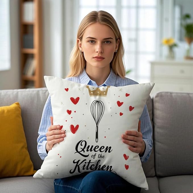 Cirzone Chef Gifts for Women -18x18Inch Throw Pillow Cover Funny Chef Gifts with Gift Box Perfect Birthday Cooking Enthusiasts Gifts for Home Sofa Decor