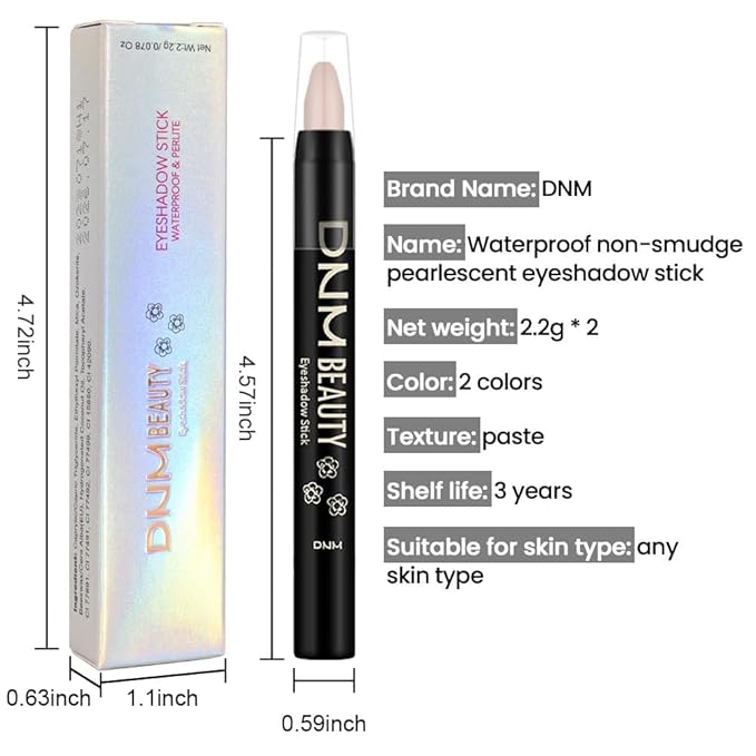 evpct 2Pcs Cream Eye Shadow Brightener Sticks Set for Eyes, Caramel Matte Pencil Eye shadow Applicator Stick Pen Palette Makeup Waterproof sombras en crema para ojos 30+30