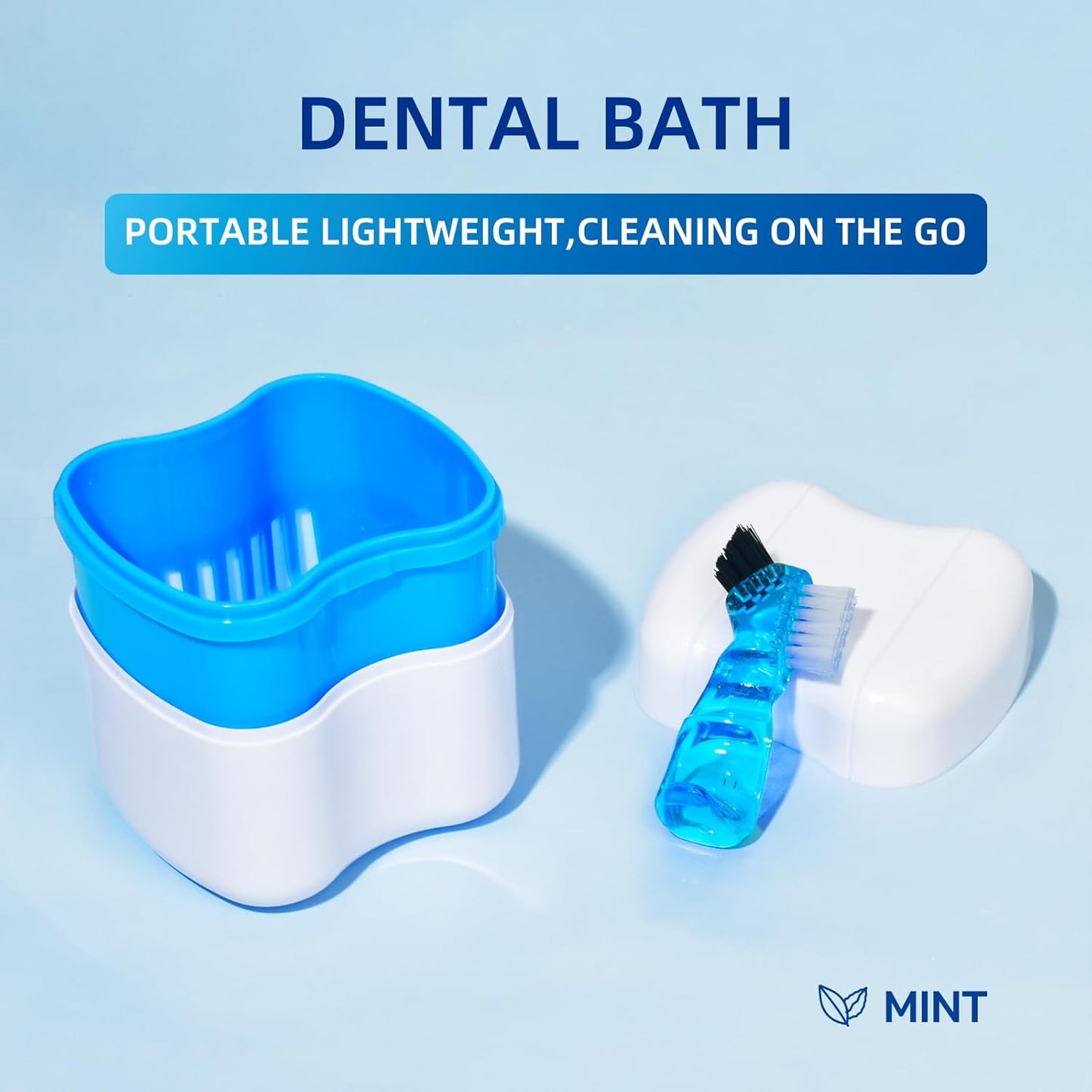 Retainer & Denture Cleaner KIt - Mouth Night Guard Whitening Case - 120 Cleanser Tablets, Guard Bath Cup