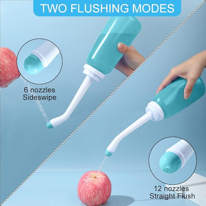 Handheld Personal Bidet Bottle, Bottle for Gentle Postpartum Care and Cleansing, Feminine Care，Personal Perineum Cleansing, 350Ml Portable Travel Bidet（Green）, Resistant to 100ºC, Bonus Bag