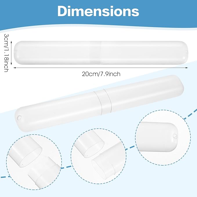 DIVINA VITAE 60Pcs Travel Toothbrush Case Plastic Toothbrush Holder Protector Portable Toothbrush Holder Bulk Dust-Proof Tooth Brush Cover Cap for Travel Business Home Camping School(Clear)