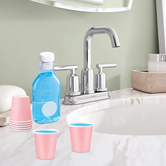 Paper Cups, 300 Pack of 3oz Pink Disposable Bathroom Cups, Ideal for Home, Travel, Party, Picnic and BBQ