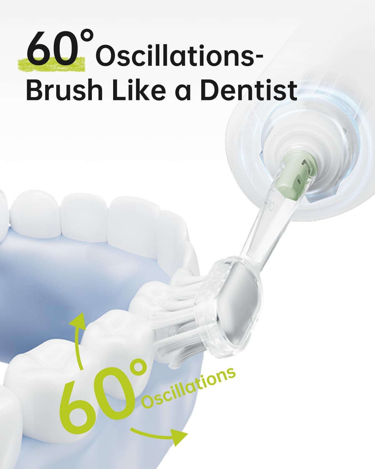 Laifen Wave Special Electric Toothbrush, New 2025 Version Oscillation & Vibration Sonic Electric Toothbrush for Adults with App, 2 Brush Heads, IP68 Waterproof Travel Powered Toothbrush (Meadow Green)