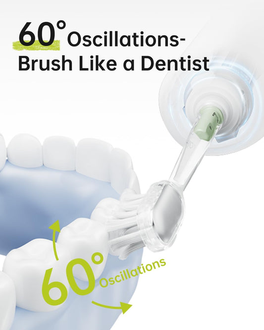 Laifen Wave Special Electric Toothbrush, New 2025 Version Oscillation & Vibration Sonic Electric Toothbrush for Adults with App, 2 Brush Heads, IP68 Waterproof Travel Powered Toothbrush (Meadow Green)