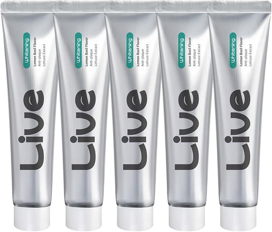 Whitening Toothpaste 20g x 5 Pack – Fluoride-Free, Stain Removal, Enamel Strengthening, Natural Ingredients, Hydrogen Peroxide, Fresh Mint Flavor, Sensitive Teeth Friendly