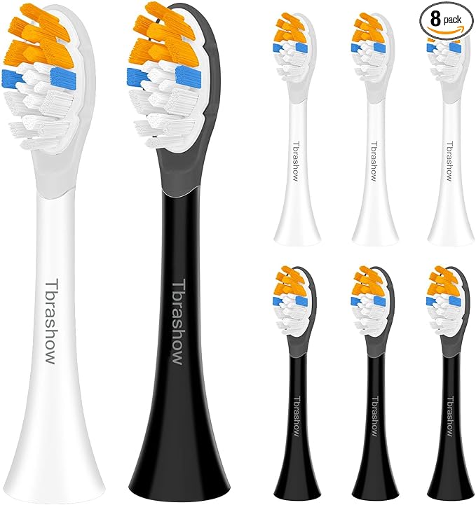 Replacement Toothbrush Heads for Philips Sonicare Toothbrush Heads, Compatible with Philips Click-on Toothbrushes, Soft Dupont Bristles, Sensitive Gum Care, 8 Pack