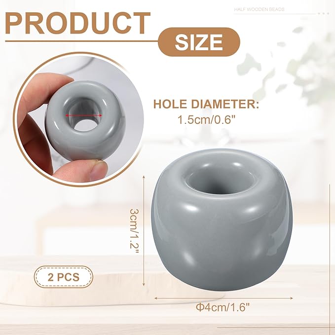 uxcell 2 Pcs Mini Ceramics Toothbrush Holder Stands, Sleek Mini Countertop Toothbrush Round Shape Ceramic Holder Stand for Bathroom Vanity Countertops, Grey