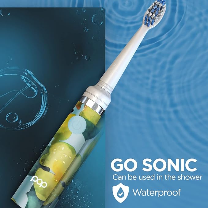 Pop Sonic Electric Toothbrush (Blue Watercolor) - Travel Toothbrushes w/AAA Battery | Kids Electric Toothbrushes with 2 Speed & 15,000-30,000 Strokes/Minute, Dupont Nylon Bristles