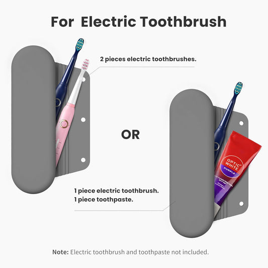 Silicone Electric Toothbrush Travel Cover, Toothbrush Travel Containers Bag Case for Men and Women,Keeps Toothbrush Fresh and Clean, Fits Most Manual and Electric Toothbrushes - Gray