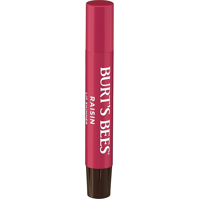 Burt's Bees Shimmer Lip Tint Set, Tinted Lip Balm Stick, Moisturizing for All Day Hydration with Natural Origin Glowy Pigmented Finish & Buildable Color, Raisin (1-Pack)