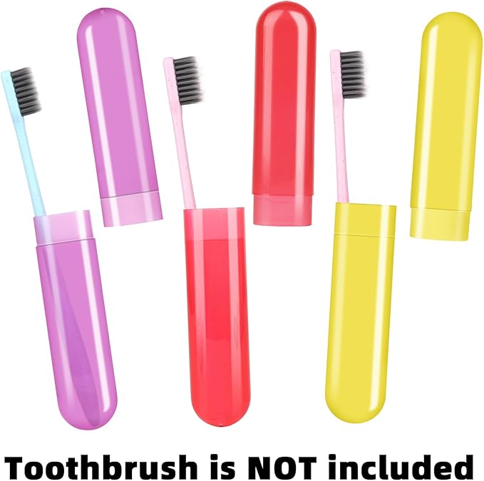 6 Pack Travel Toothbrush Case, Breathable Portable Toothbrush Holder, Plastic Toothbrush Cover Container for Traveling, Bathroom, School, Home, Business, Camping