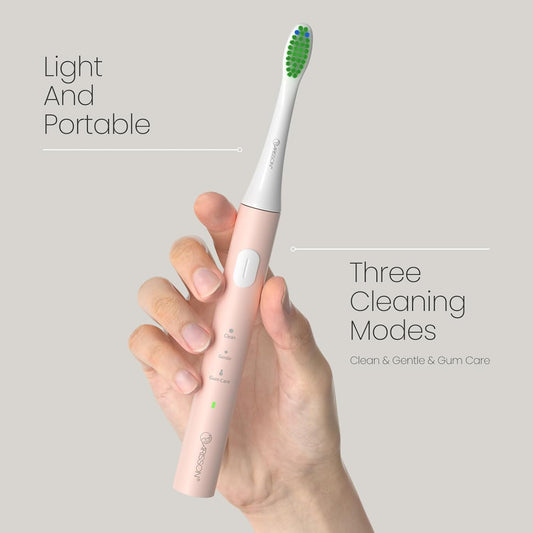ARISSON Sonic Electric Toothbrush for Adults and Kids, 40,000 VPM Power Toothbrush, 1.5H Fast Charge Ultrasonic Electric Toothbrushes with 2 Minutes Smart Timer, White on Desert Sand