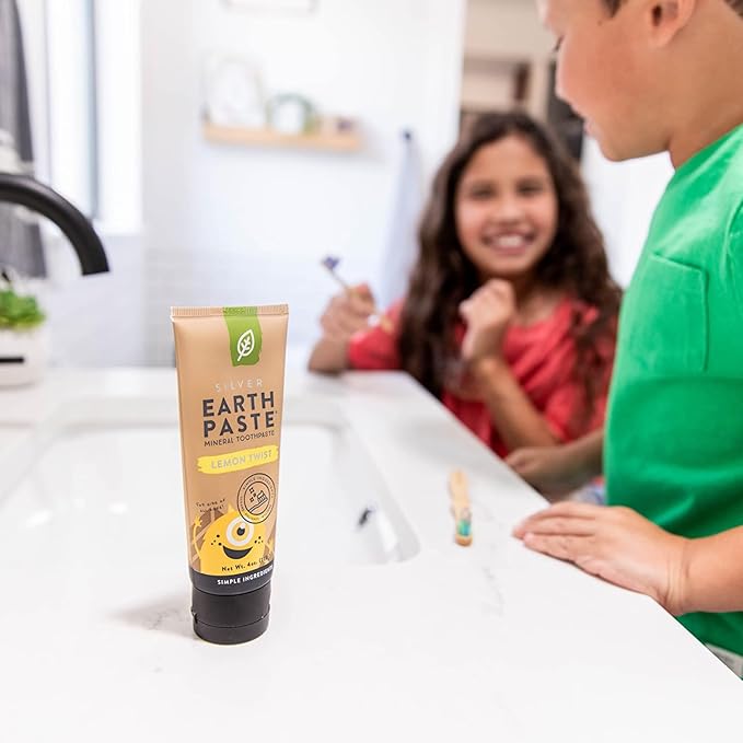 Redmond Earthpaste - Natural Non-Fluoride Toothpaste, 4 Ounce Tube (2 Pack, Lemon Twist)