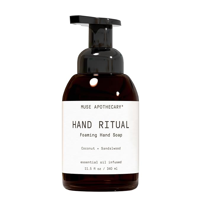 Muse Apothecary Hand Ritual - Aromatic and Nourishing Foaming Hand Soap, Infused with Natural Aromatherapy Essential Oils - USDA Certified Biobased - 11.5 oz, Coconut + Sandalwood