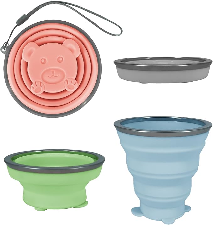 4Pack Collapsible Silicone Cup 320ml Portable Folding Travel Cup Leakproof, for Outdoor, Office, Camping 10.82oz