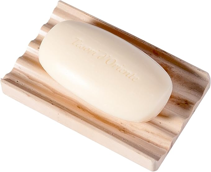 Soap Holder, Marble Soap Dish for Shower, Bar Soaps Holder with Water Ripple Design, Easy Cleaning Soaps Saver for Kitchen Sink，Bathroom, Executive Indian Natural Stone Soap Tray(Phalodi)