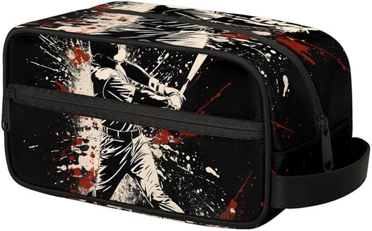 Baseball Player Boys Travel Toiletry Bag Waterproof Wash Bag Shower Shaving Bag Cosmetic Organizer Makeup Bag Portable Toiletries Accessories for Women Men Ball Theme