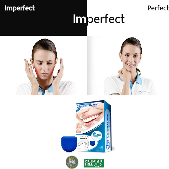 The ConfiDental - Pack of 3 Moldable Mouth Guard for Teeth Grinding Clenching Bruxism, Sport Athletic, Whitening Tray, Including 2 Regular and 1 Heavy Duty Guard (2 (LLL) Regular 1 (II) Heavy Duty)