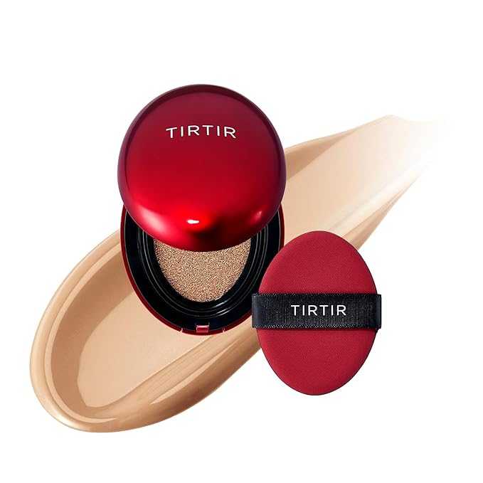 [*Mini Size*] TIRTIR Mask Fit Red Cushion Foundation | Full coverage, Weightless, Skin fit, Satin Glow Finish, Korean Makeup, beauty, Tattoo cover up, Buildable (#33N Macchiato, 0.15 Fl Oz)