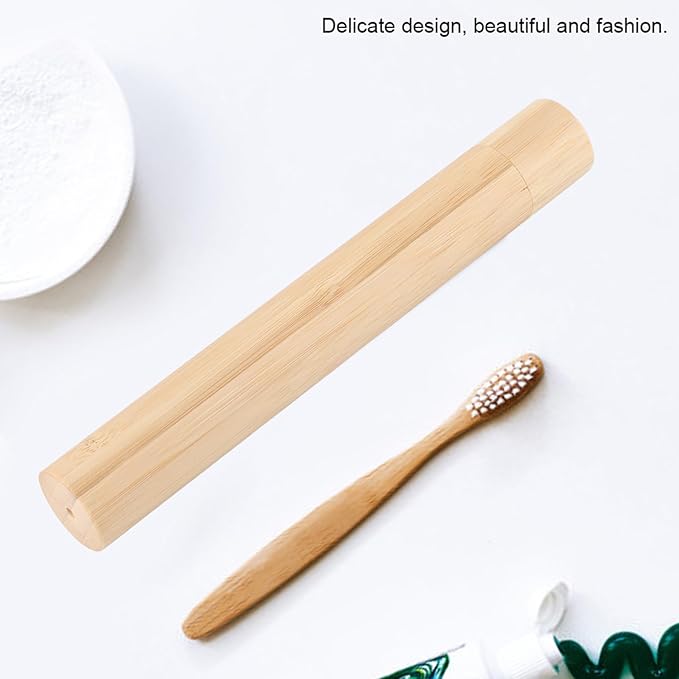 Bamboo Toothbrush Holder, 21×2.8cm Toothbrush Covers, Toothbrushs Holders Travel, Portable, for Traveling, Teeth,
