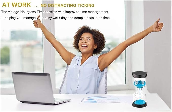 30 Minute Sand Hourglass Timer: Plastic Sand Clock 30 Minutes, Extra Blue Reloj De Arena, Unity Hour Glass Colorful Sandglass Timer for Kids, Games, Classroom, Kitchen, Decoration