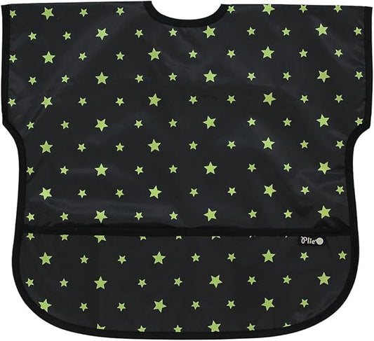 Short Sleeve Waterproof Bib for Toddlers – Easy Clean Feeding Apron for Mealtime, Daycare, Self-Feeding, Lightweight