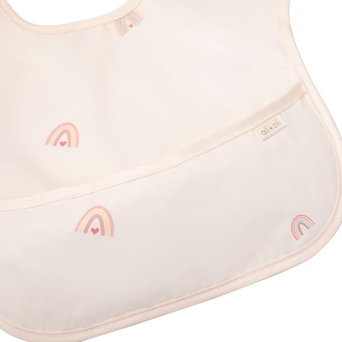 Ali+Oli Smock Bibs for Babies, BPA-Free Oeko-Tex Certified, Waterproof Baby Smock, Machine Washable, Toddlers Ages 6m+