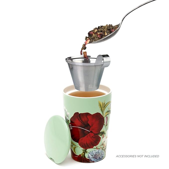 Tea Forte Hibiscus Blossom Premium Loose Leaf Caffeine-Free Herbal Tea Blend Canister, Makes 35-50 Cups, Round Canister