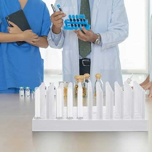 1pc White Plastic Microcentrifuge Tube Holder Test Tube Dryer Drying Rack for Centerfuge Tubes Laboratory Use