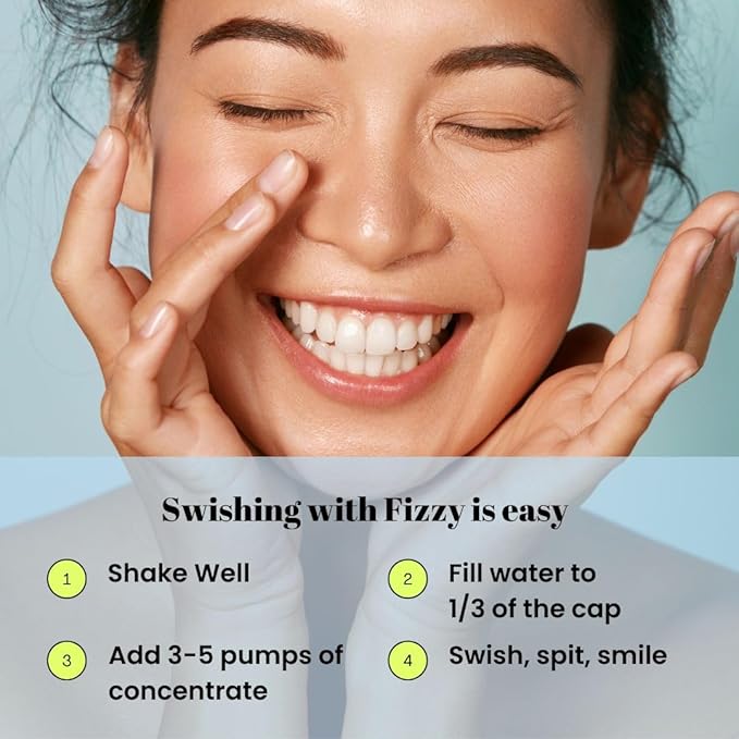 Fizzy Mouthwash Concentrate | Remineralizing Enamel Repair, Nano Hydroxyapatite | 20X Concentrated Travel Size | No Fluoride, Alcohol, Dye | Xylitol, Dry Mouth | Non-Mint | Kids & Adults | Watermelon