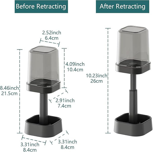 Toothbrush Holder with Cup/Cover, 3 Slots Toothpaste Holder Stand for Bathroom Countertop Plastic Storage Organizer for Toothbrushes, Electric Toothbrushes (Black)