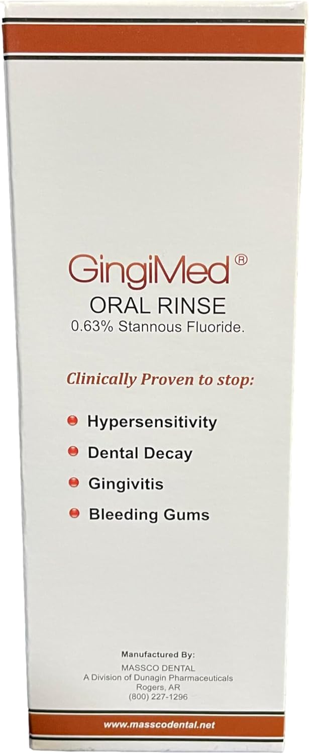 GingiMed .63% Stannous Fluoride Mouthwash with Xylitol | Alcohol-Free Fluoride Mouth Rinse | Periodontal Disease Treatment (Cinnamon - 10 Ounce)