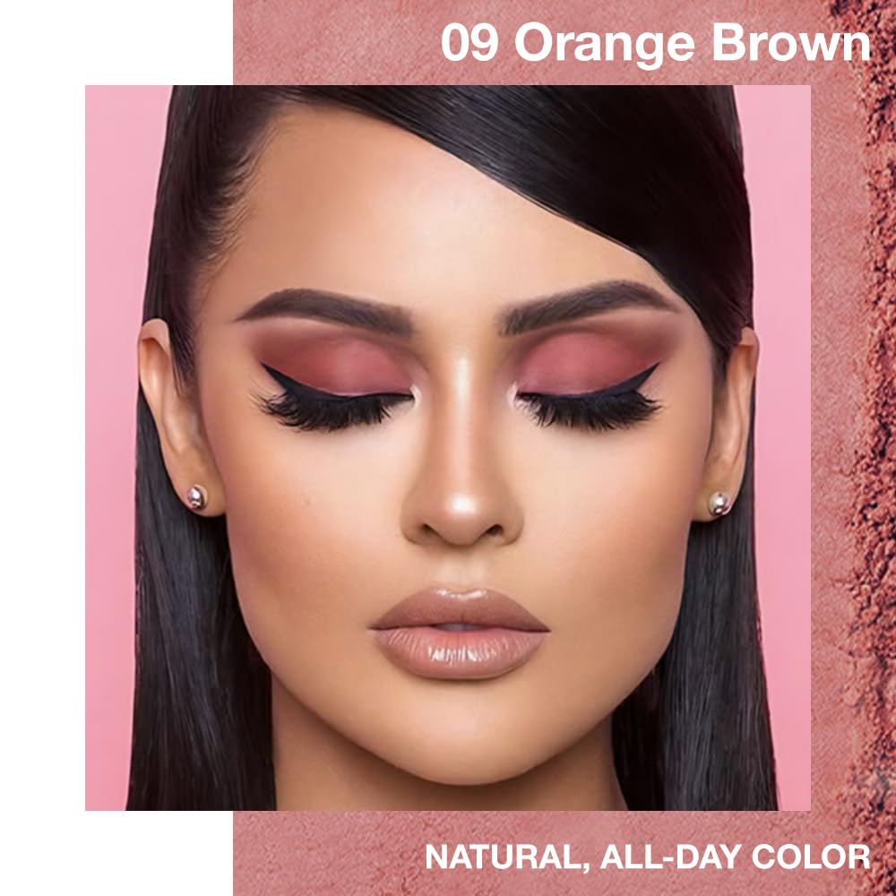 Single Cream Eyeshadow,Orange Brown Matte Eye shadow Pallette,Waterproof&Long Lasting Mini Eyeshadow,Soft Matte Eye Makeup,Vegan & Cruelty-Free Eye shadow for Brown Blue Green Eyes #09