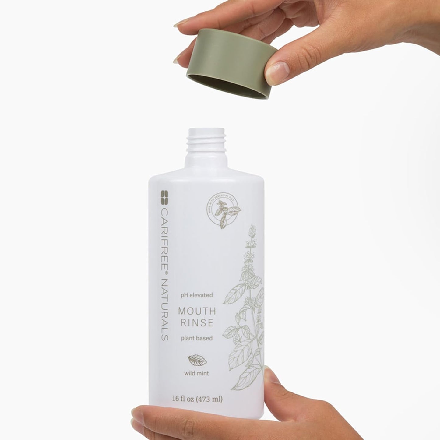 CariFree Naturals Mouth Rinse, pH Elevated, Fluoride-Free, with Magnolia Bark & Essential Oils, Organic Ingredients, Alcohol-Free, Dentist Recommended, Dentist Developed Wild Mint 16 Fl Oz (Pack of 2)