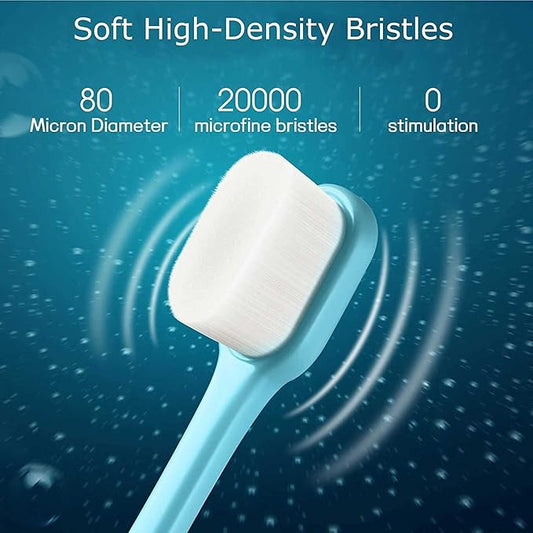 Extra Soft Toothbrush, Ultra Soft Toothbrush for Sensitive Gums, 20k Nano Floss Bristles Soft Toothbrushes for Pregnant Women, Elderly and Gum Sensitivity, Pack of 2