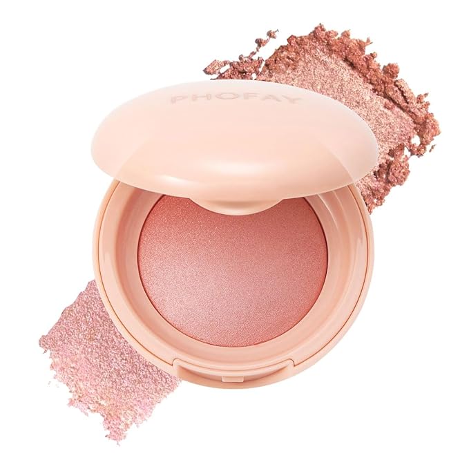 PHOFAY Luminous Blush Powder-Multi-Use Formula, Ultra-Fine & Smooth, Longer-Lasting Wear with Natural Luminous Glow (04#)