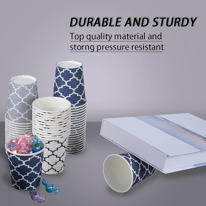 [300 Pack] 3 oz Paper Cups, Small Mouthwash Cups 3 OZ, Mini Disposable Bathroom Cups, Paper Cups 3 Ounce for Bathroom, Supermarket, Birthday Party, Travel, Events, Picnic, BBQ