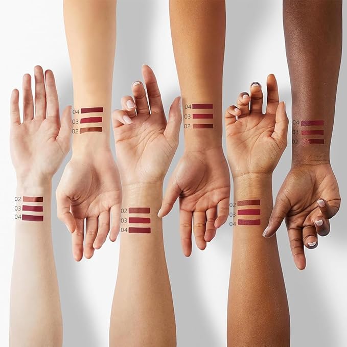 3 Pcs Brown Purple Red Matte Cream Lipstick,Velvet Waterproof Long Lasting Smudge Proof for Women Lip Stick,Magic Lipstick 24 Hours Original Lip Liner Makeup,labiales mate 24 horas originales,Vegan