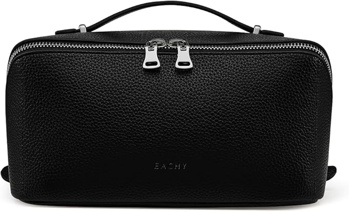 EACHY Travel Makeup Bag,Large Capacity Cosmetic Bags for Women,Waterproof Portable Pouch Open Flat Toiletry Bag Pattern Makeup Bag