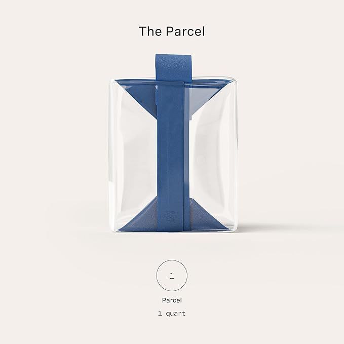 Cadence Parcel - Clear Kit with Magnetic Closure - Durable and Leak-Resistant Travel Toiletry Kit - TSA-Compliant & Modular Design - Hygiene Bag for Travel Essentials - 1 Qt - Cove