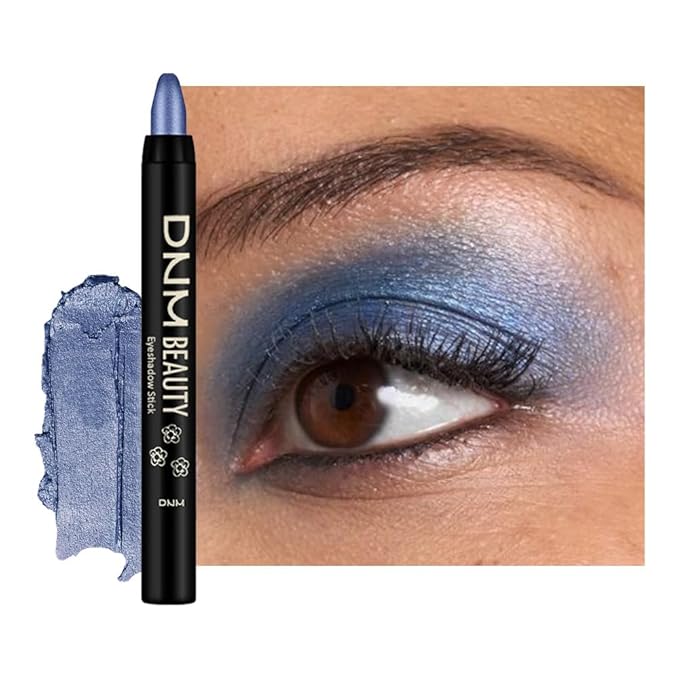 evpct Blue Shimmer Cream Eye Shadow Sticks Brightener Pencils for Women, Shimmery Blue Silky Eyeshadow Applicator Stick Pen Waterproof, Blendable Crease-Proof Stick Eyeshadow Shimmer Eye Makeup 64