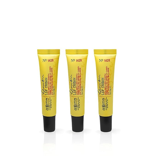 C.O. Bigelow Lemon Lip Cream Tubes, Pack of 3 Lemon Lip Balms with Shea Butter, Bulk Lip Balm Set, 0.5 oz