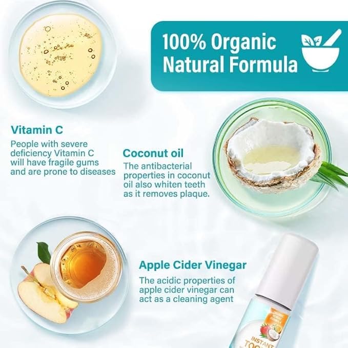 Tooth Paint, Instant Teeth Whitening Paint, Safe & Gentle White Paint for Teeth, Long-Lasting, Portable & Simple, Get Confident Smile