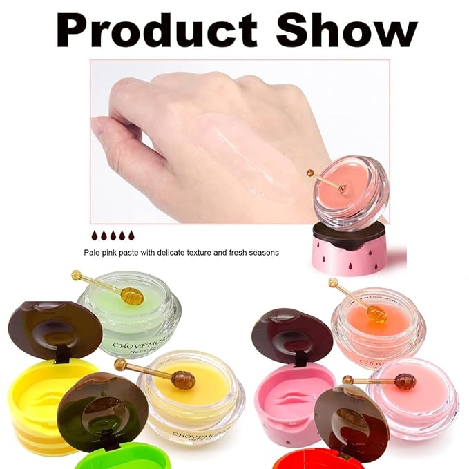 1 Pack Watermelon Lip Balm Honey Pot, Vitamin E Lip Masks & Moisturizing Propolis Sleeping Lip Mask, Effective Reduces Lip Lines Prevention Dry Lip Care