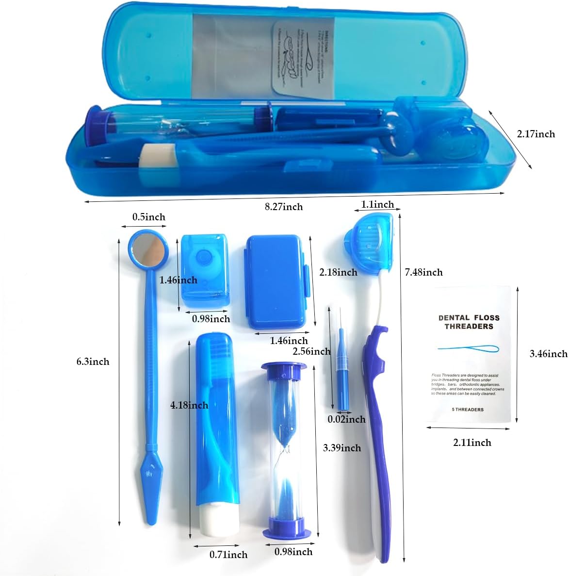 8Pcs Braces Cleaning Kit Portable Orthodontic Oral Care Kit for Teeth Interdental Brush Brace Wax Dental Floss Oral Mirror