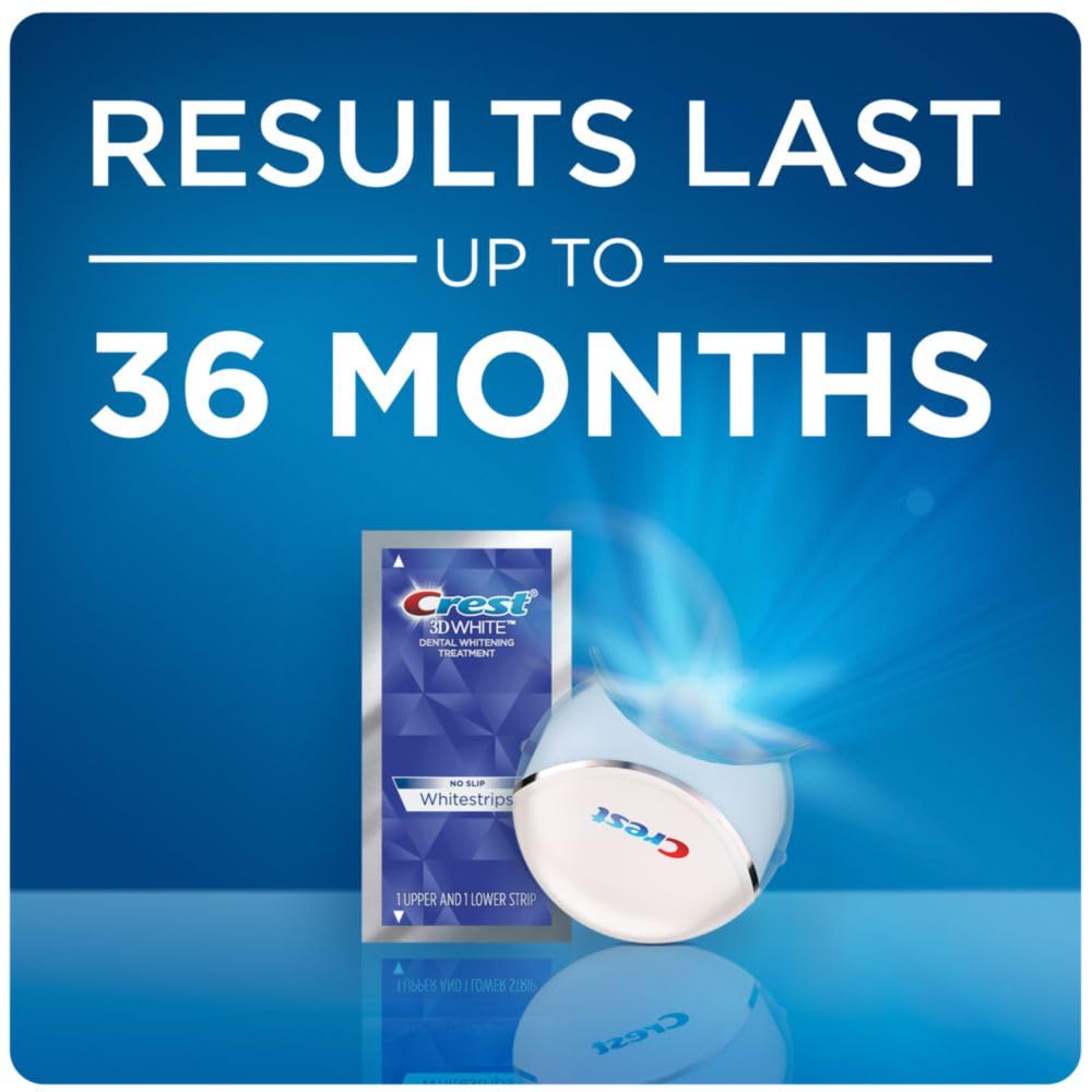 Crest 3D Whitestrips + LED Light – Teeth Whitening Kit, 1 Light + 10 Treatments, Each with 1 Upper/1Lower, 20 Strips – Crest 3DWhite Teeth Whitening Strips