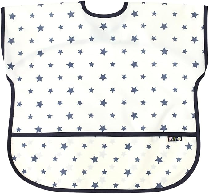 Short Sleeve Waterproof Bib for Toddlers – Easy Clean Feeding Apron for Mealtime, Daycare, Self-Feeding, Lightweight